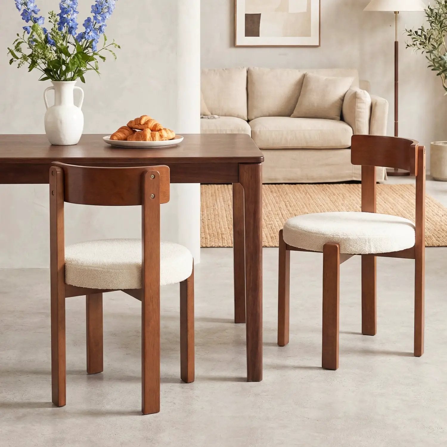 Modern Dining Chairs Set of 2 with Solid Rubber Wood Legs by DirectDeals