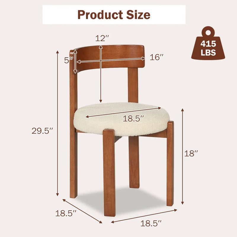 Modern Dining Chairs Set of 2 with Solid Rubber Wood Legs by DirectDeals