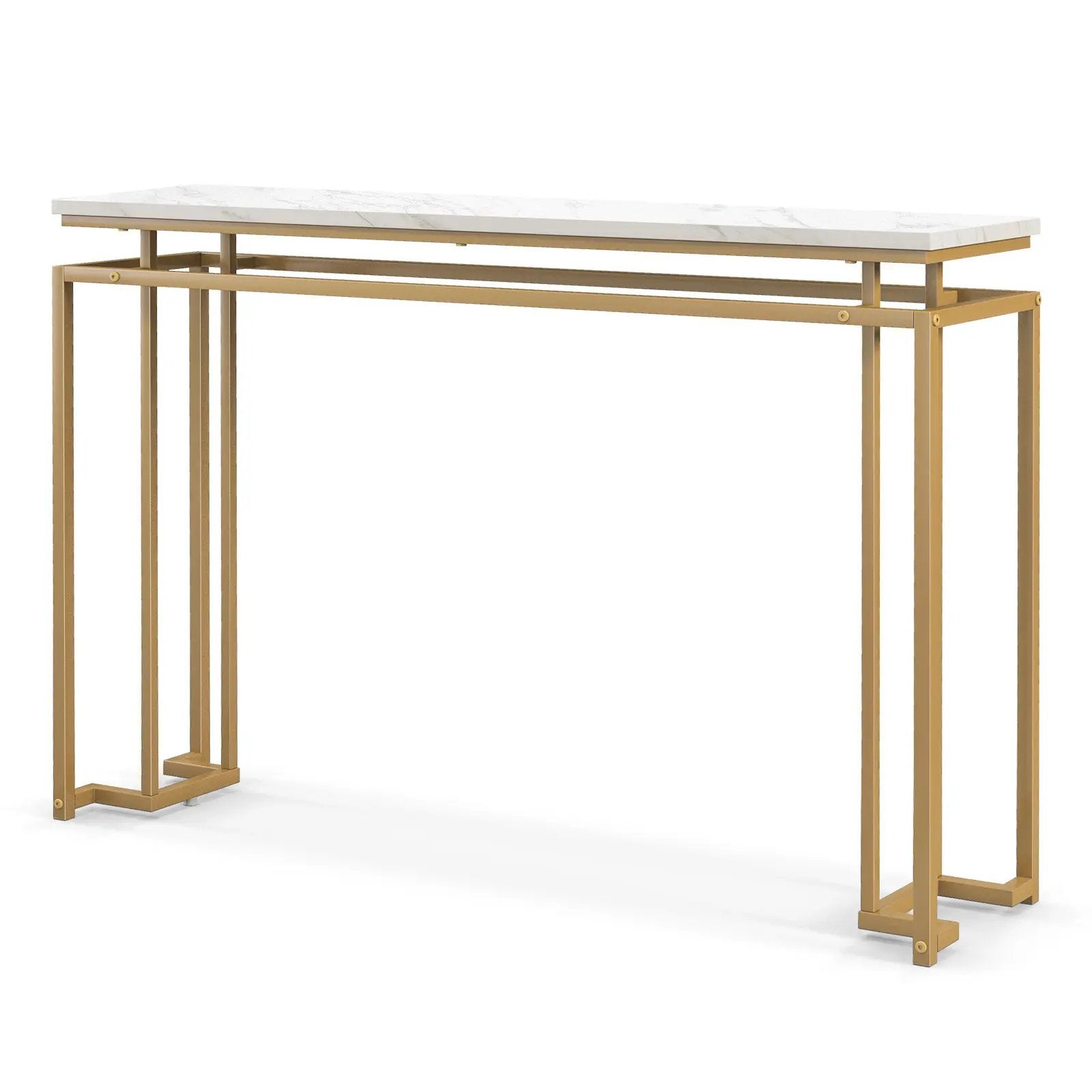 Modern Entryway Table with Gold Heavy-duty Metal Frame and Anti-toppling Kit for Living Room by DirectDeals