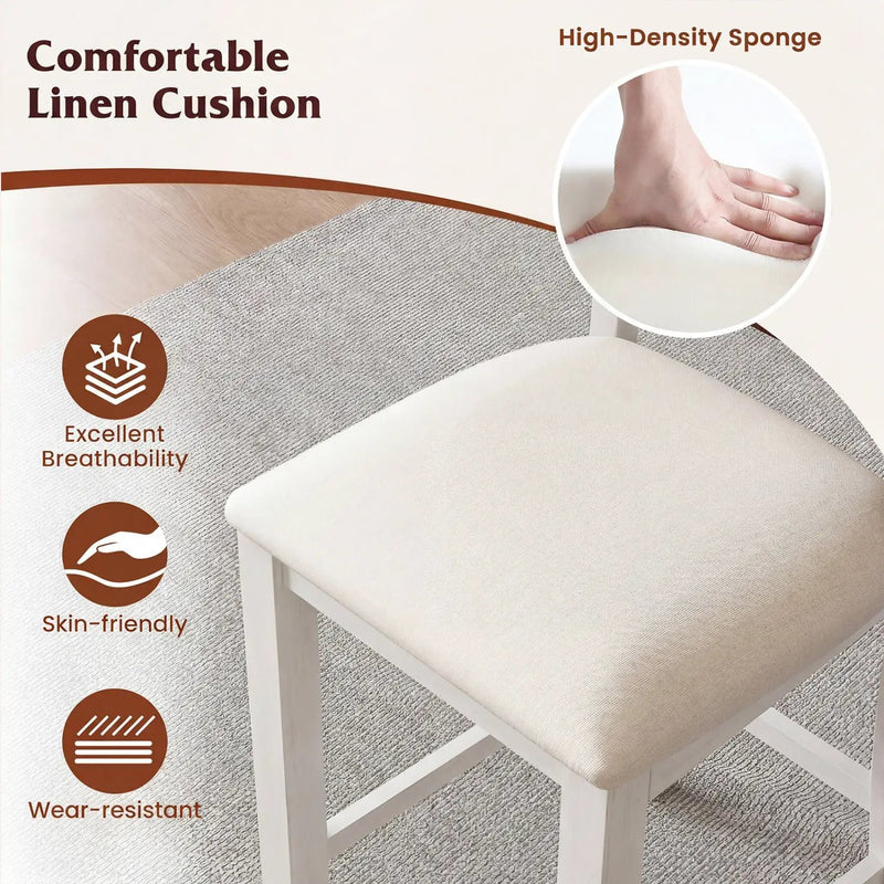 Counter Height Bar Stools with Cushion and Footrest by DirectDeals