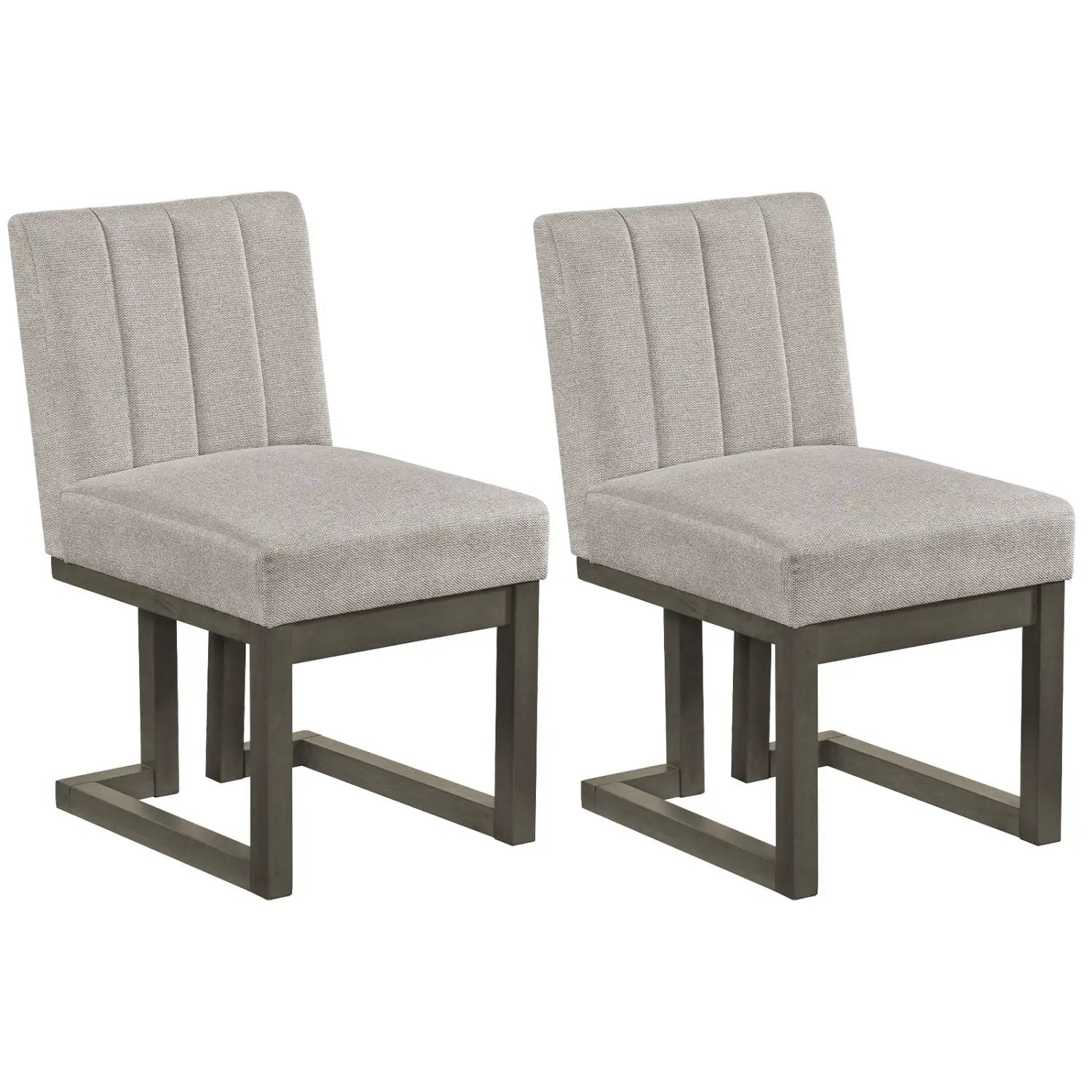 Modern Farmhouse Fabric Dining Chairs Set of 2 with 5.5" Thickened Padded Seat by DirectDeals
