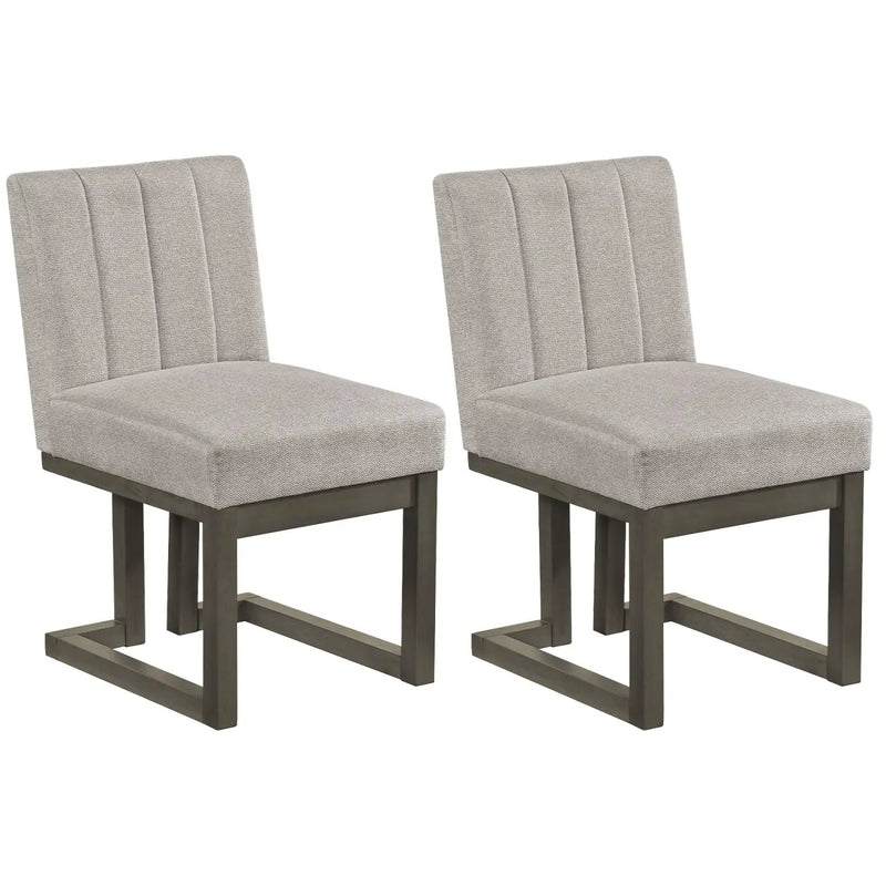 Modern Farmhouse Fabric Dining Chairs Set of 2 with 5.5" Thickened Padded Seat by DirectDeals