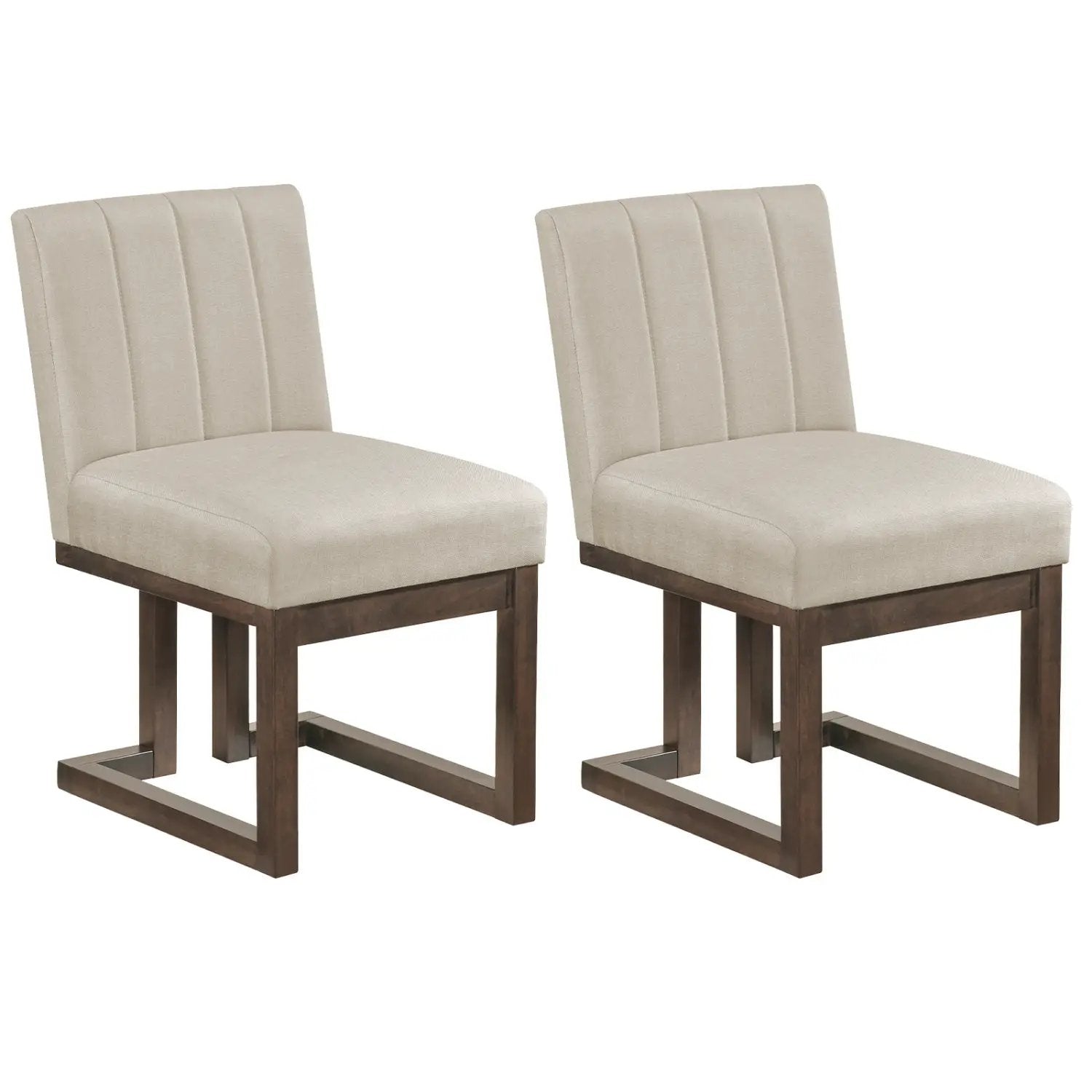 Modern Farmhouse Fabric Dining Chairs Set of 2 with 5.5" Thickened Padded Seat by DirectDeals