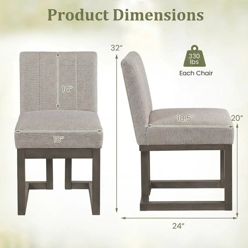 Modern Farmhouse Fabric Dining Chairs Set of 4 with 5.5" Thickened Padded Seat by DirectDeals