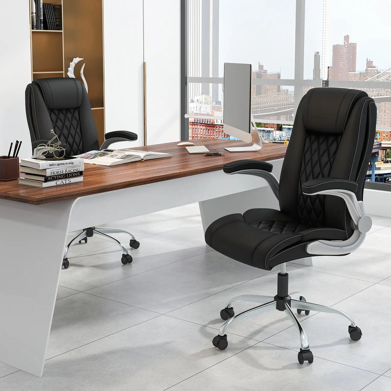 Executive Office Chair with Adjustable Headrest and Rocking by DirectDeals