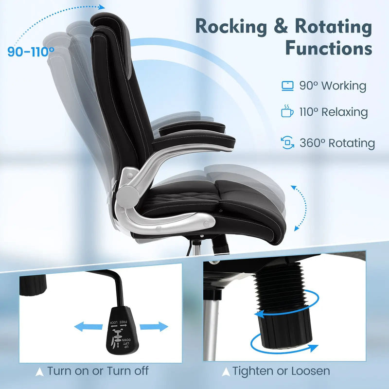 Executive Office Chair with Adjustable Headrest and Rocking by DirectDeals
