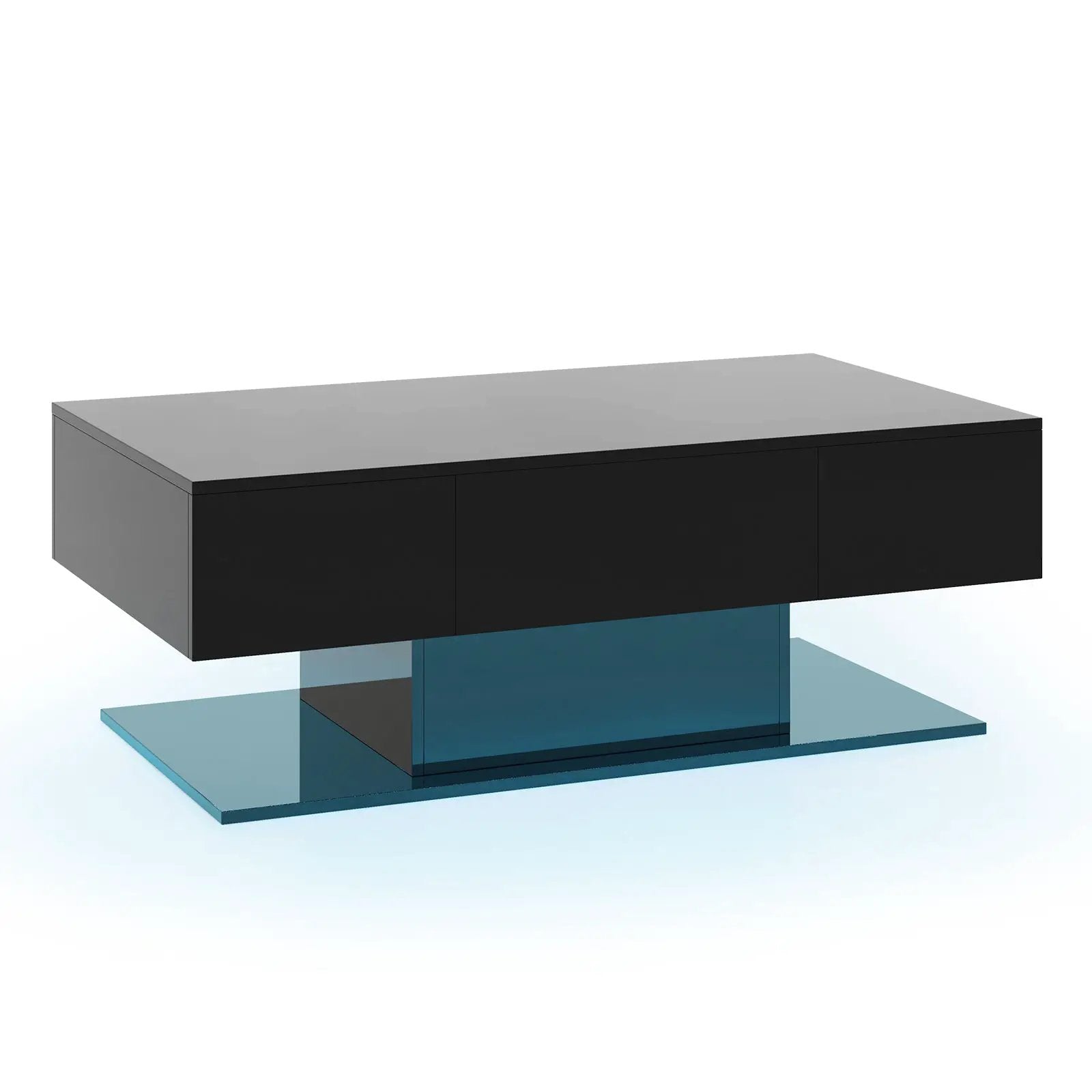 Modern LED Coffee Table with 20 Color LED Lights and 2 Storage Drawers by DirectDeals