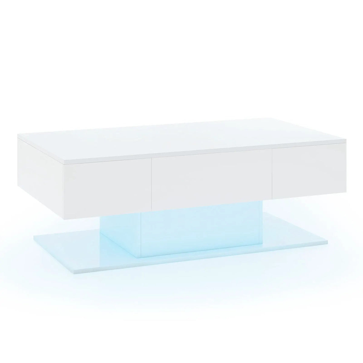 Modern LED Coffee Table with 20 Color LED Lights and 2 Storage Drawers, photo 9 of 9