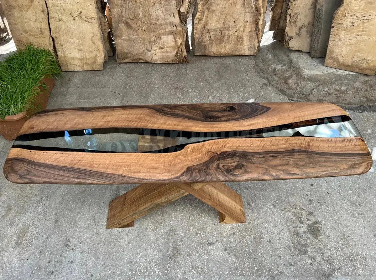 Handmade Solid Walnut Console Table for Entryway and Foyer, photo 9 of 13
