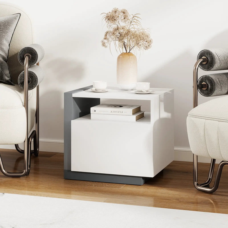 Modern Minimalist Nightstand with Drawer for Bedroom by DirectDeals
