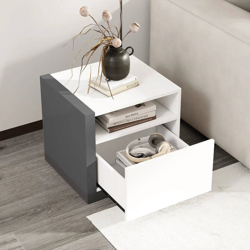 Modern Minimalist Nightstand with Drawer for Bedroom by DirectDeals