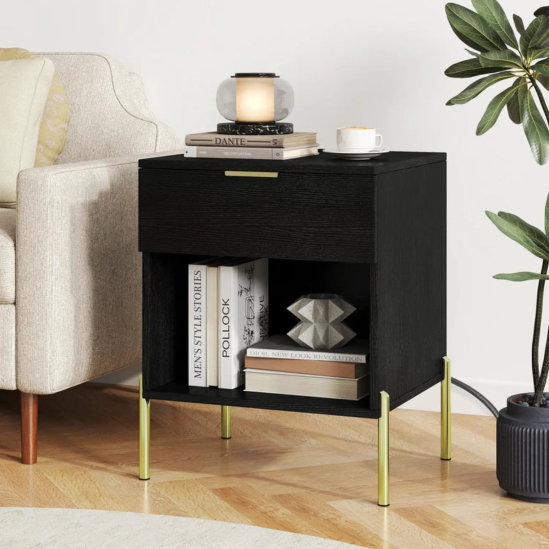Nightstand with Charging Station and Storage Drawer by DirectDeals