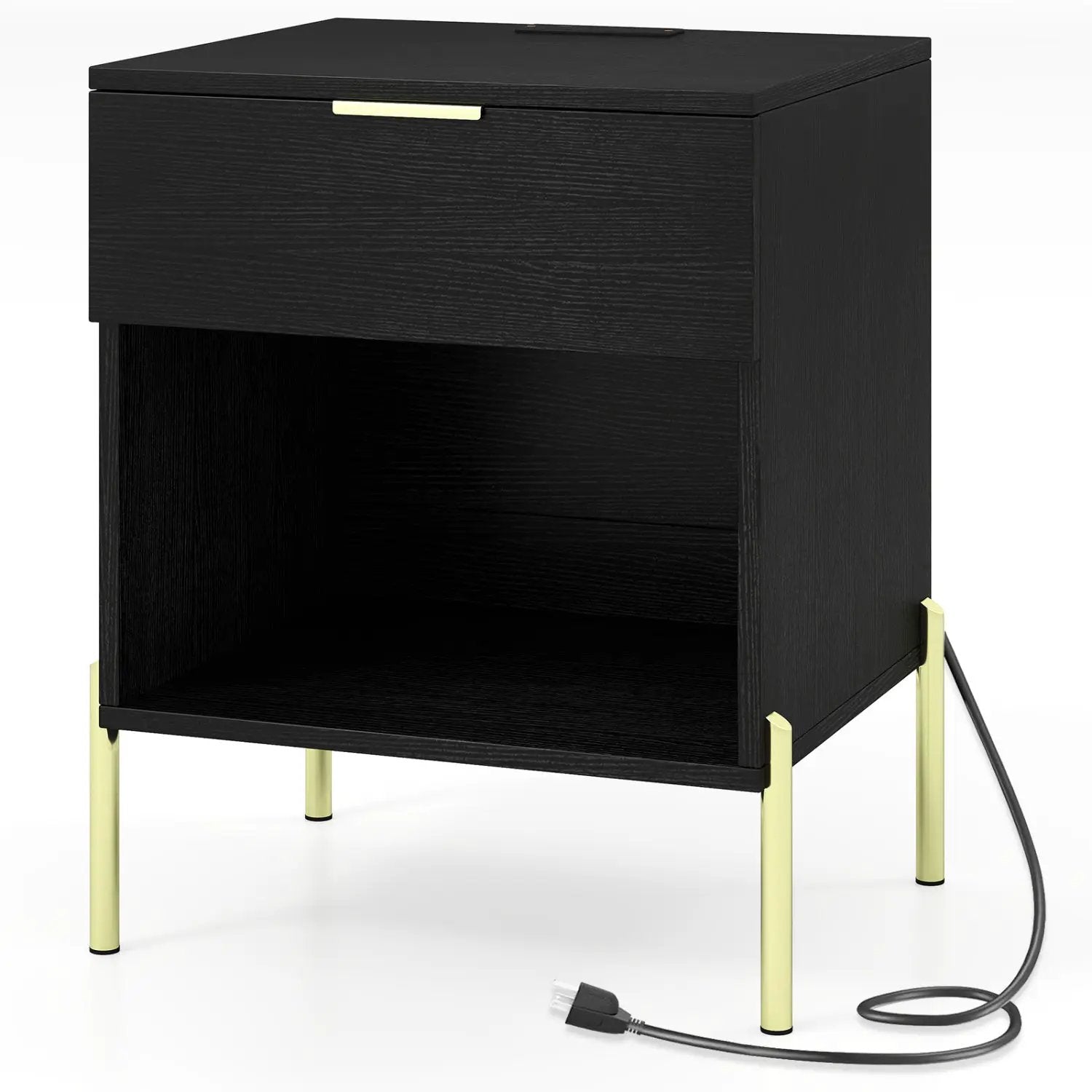 Nightstand with Charging Station and Storage Drawer by DirectDeals