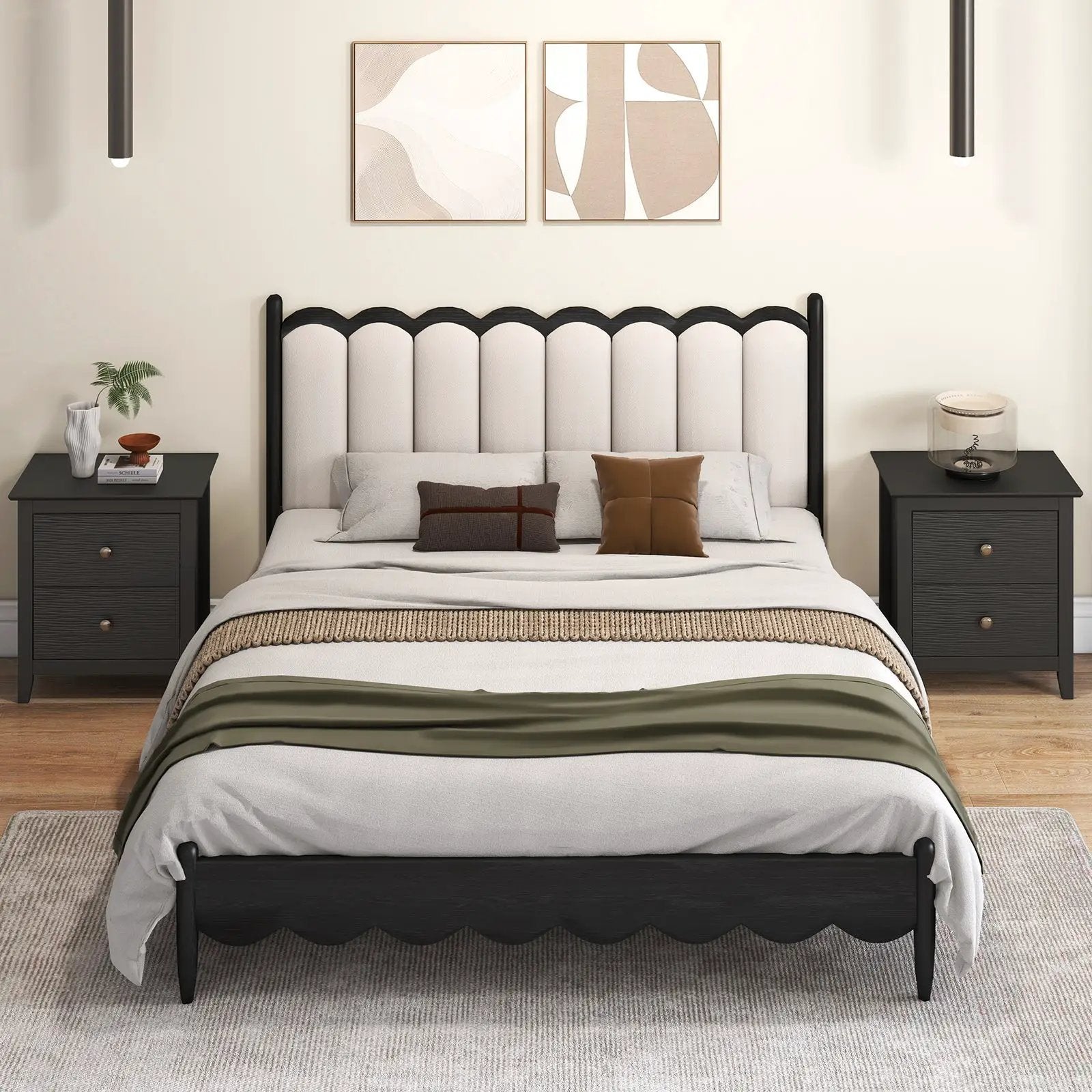 Modern Nightstand with 2 Drawers for Small Spaces by DirectDeals