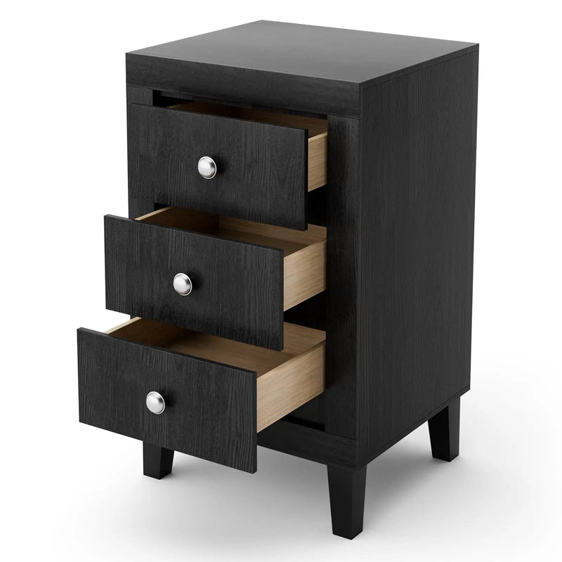 Modern Nightstand with 3 Drawers for Bedroom Living Room by DirectDeals