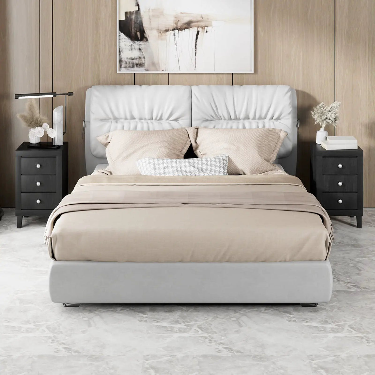 Modern Nightstand with 3 Drawers for Bedroom Living Room, photo 17 of 24