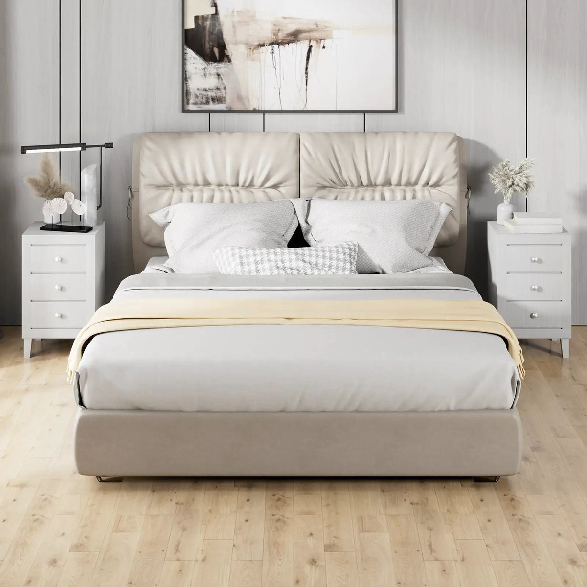 Modern Nightstand with 3 Drawers for Bedroom Living Room, photo 16 of 24