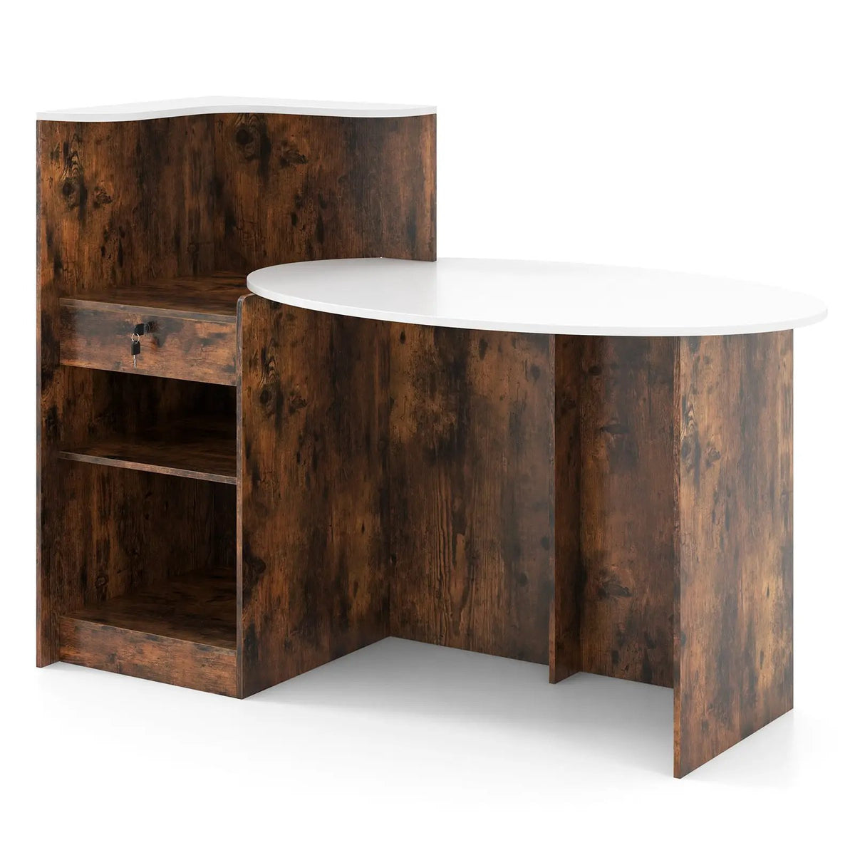 Modern Reception Desk Front Counter Desk with Oval Tabletop, photo 9 of 9