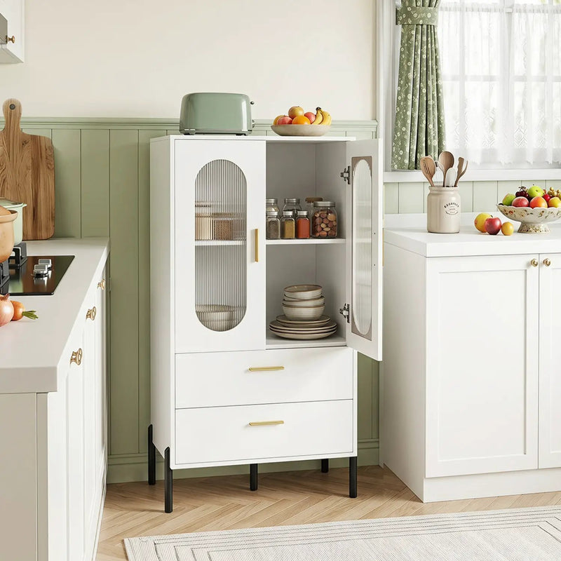 Modern Sideboard Buffet Cabinet with Fluted Doors by DirectDeals