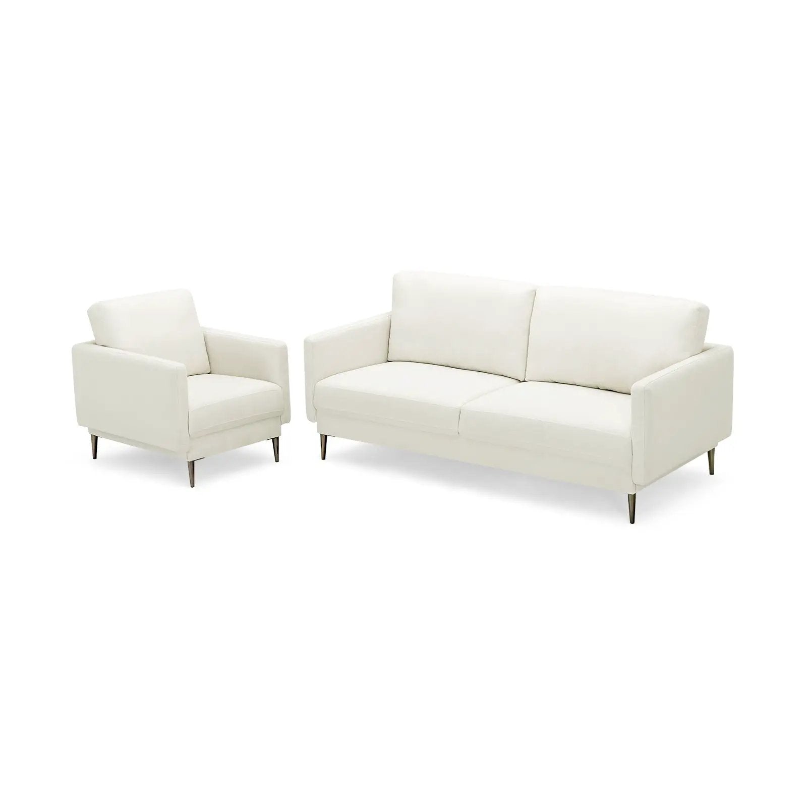 Modern Sofa Couch with Solid Metal Legs and Removable Backrest Cushion-Gray by DirectDeals