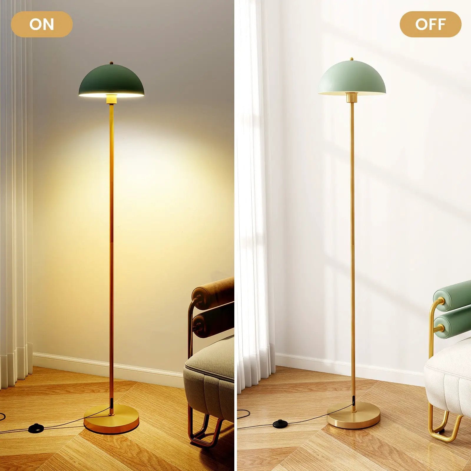 Modern Standing Lamp with Adjustable Lamp Head and Foot Switch by DirectDeals