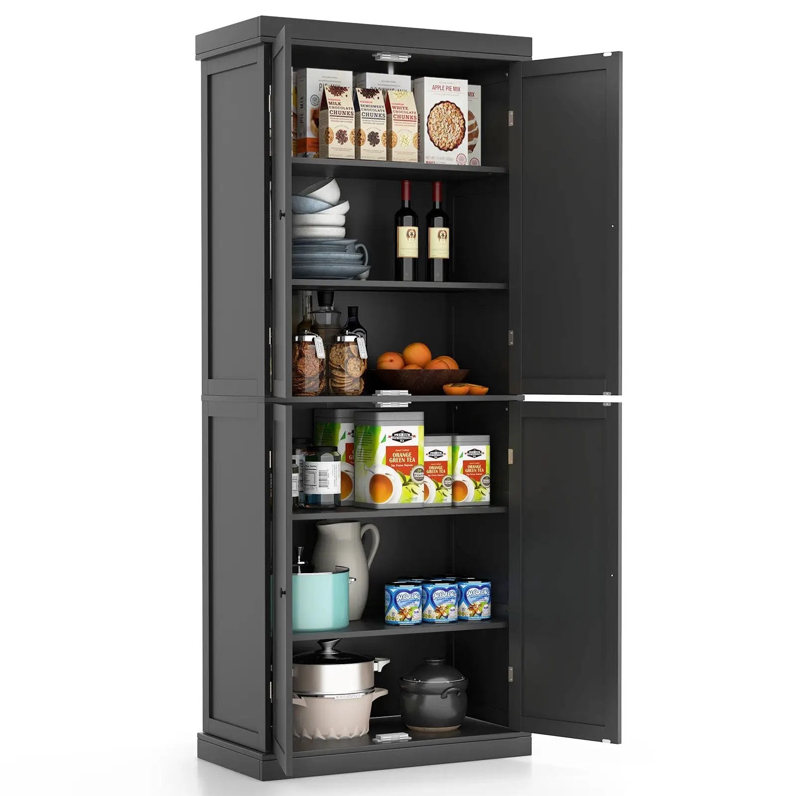 72.5 Inches Tall Buffet Cabinet with 6-Tier Shelves and 4 Doors by DirectDeals