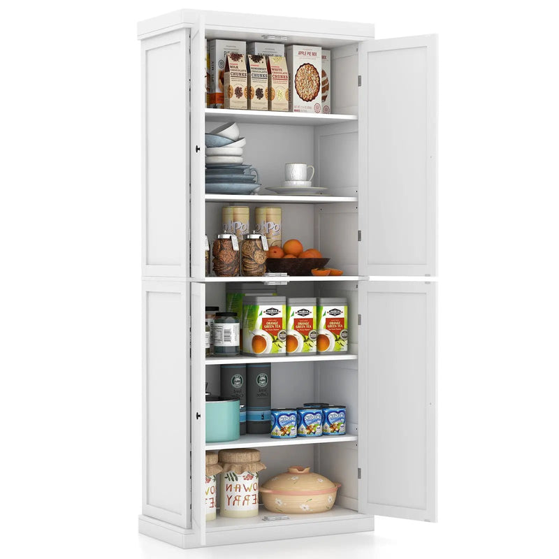 72.5 Inches Tall Buffet Cabinet with 6-Tier Shelves and 4 Doors by DirectDeals