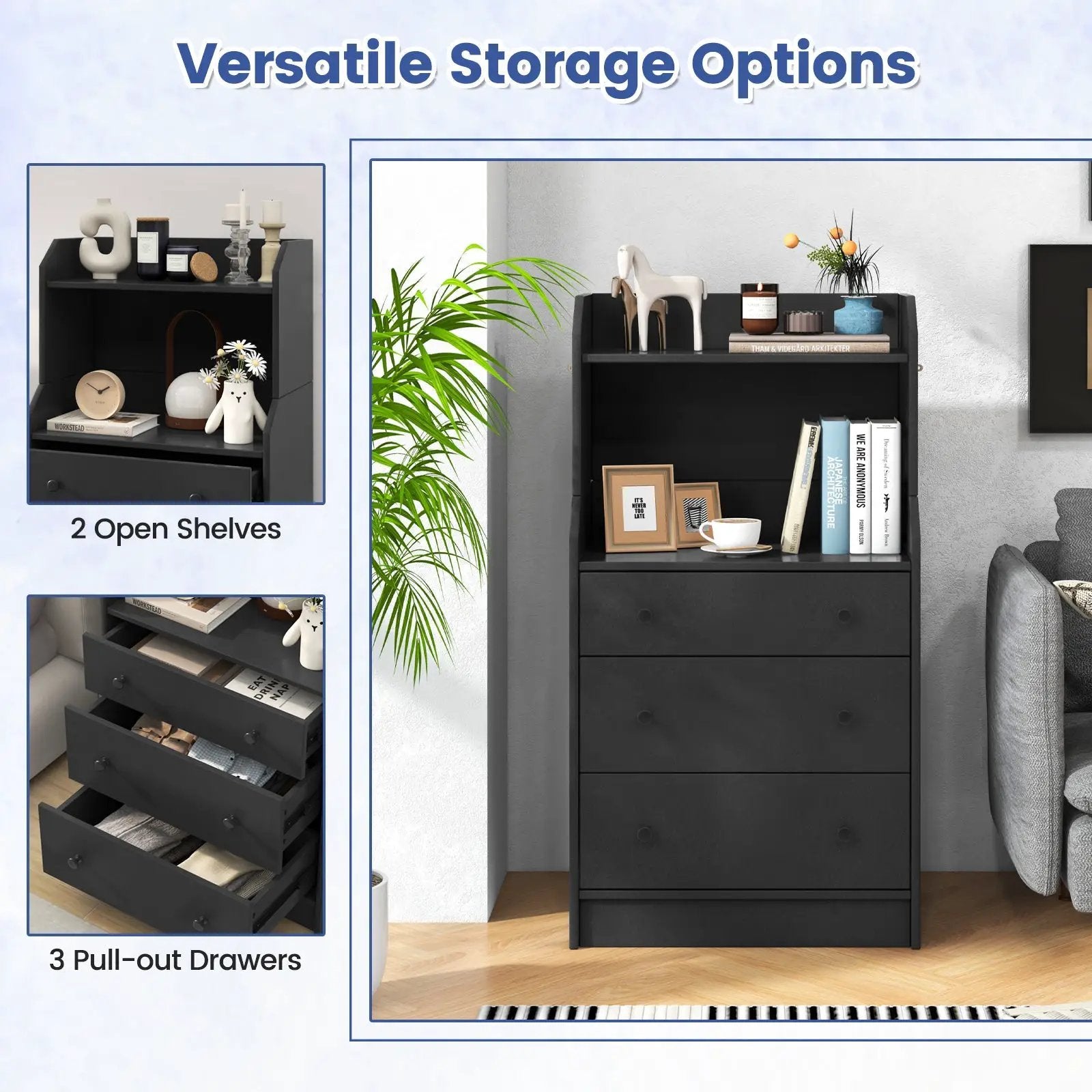 Storage Dresser with Anti-Toppling Device, 44" Tall by DirectDeals