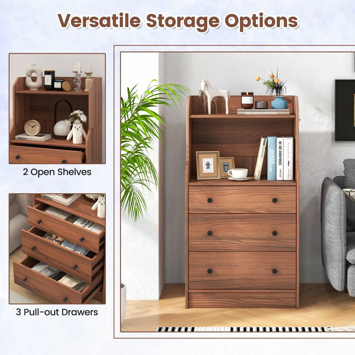 Storage Dresser with Anti-Toppling Device, 44" Tall, photo 7 of 8
