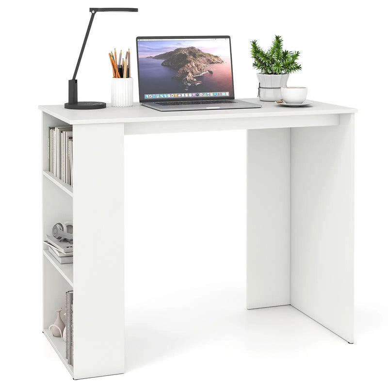 Computer Desk with Bookshelf for Small Space-White by DirectDeals