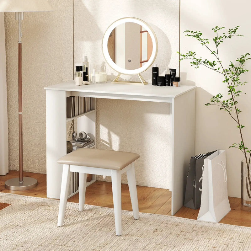 Computer Desk with Bookshelf for Small Space-White by DirectDeals