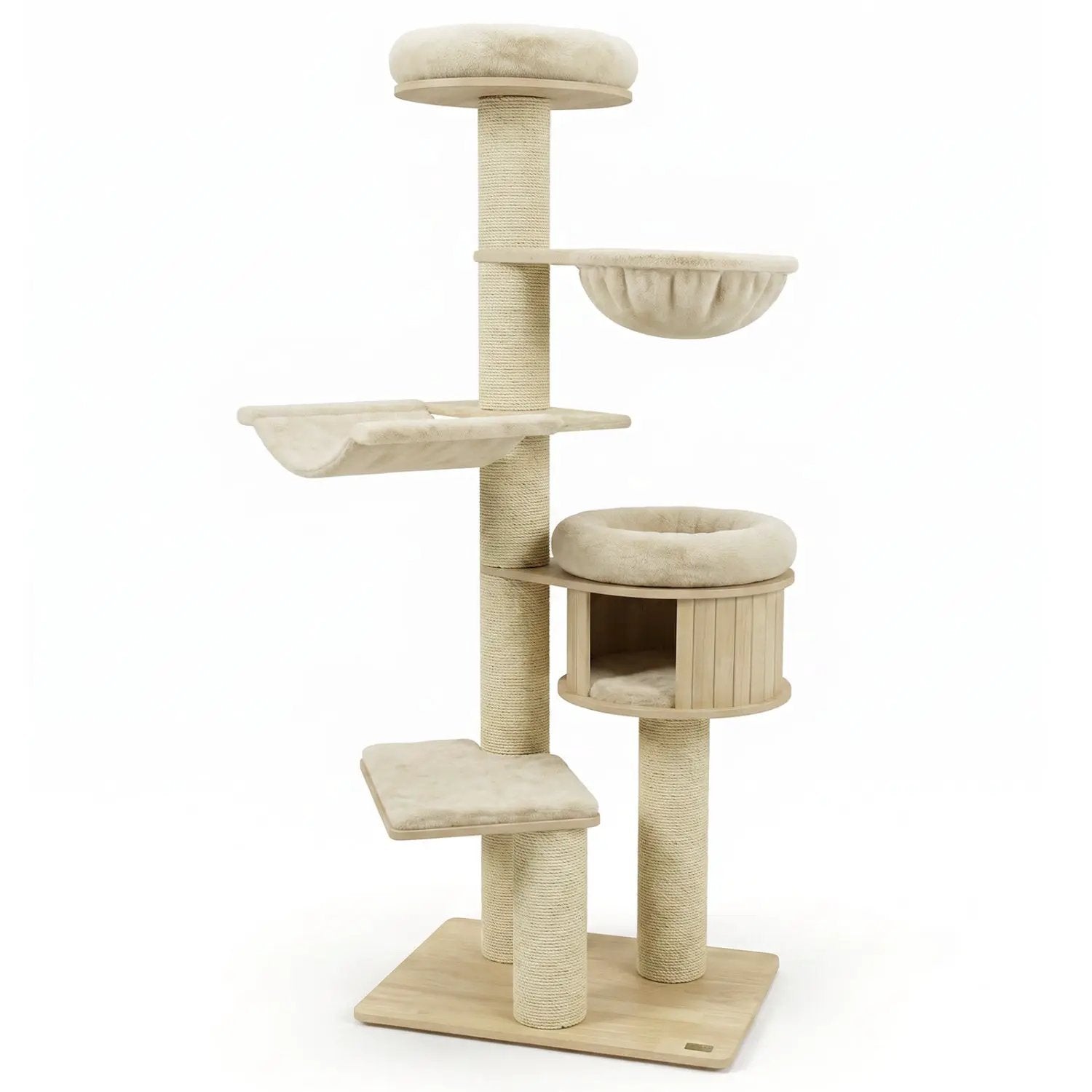 75.5" Tall Cat Tree with Sisal Posts, Hammock & Basket by DirectDeals