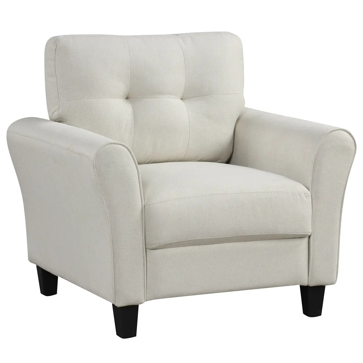 Modern Upholstered Accent Chair with Rubber Wood Legs, photo 9 of 9