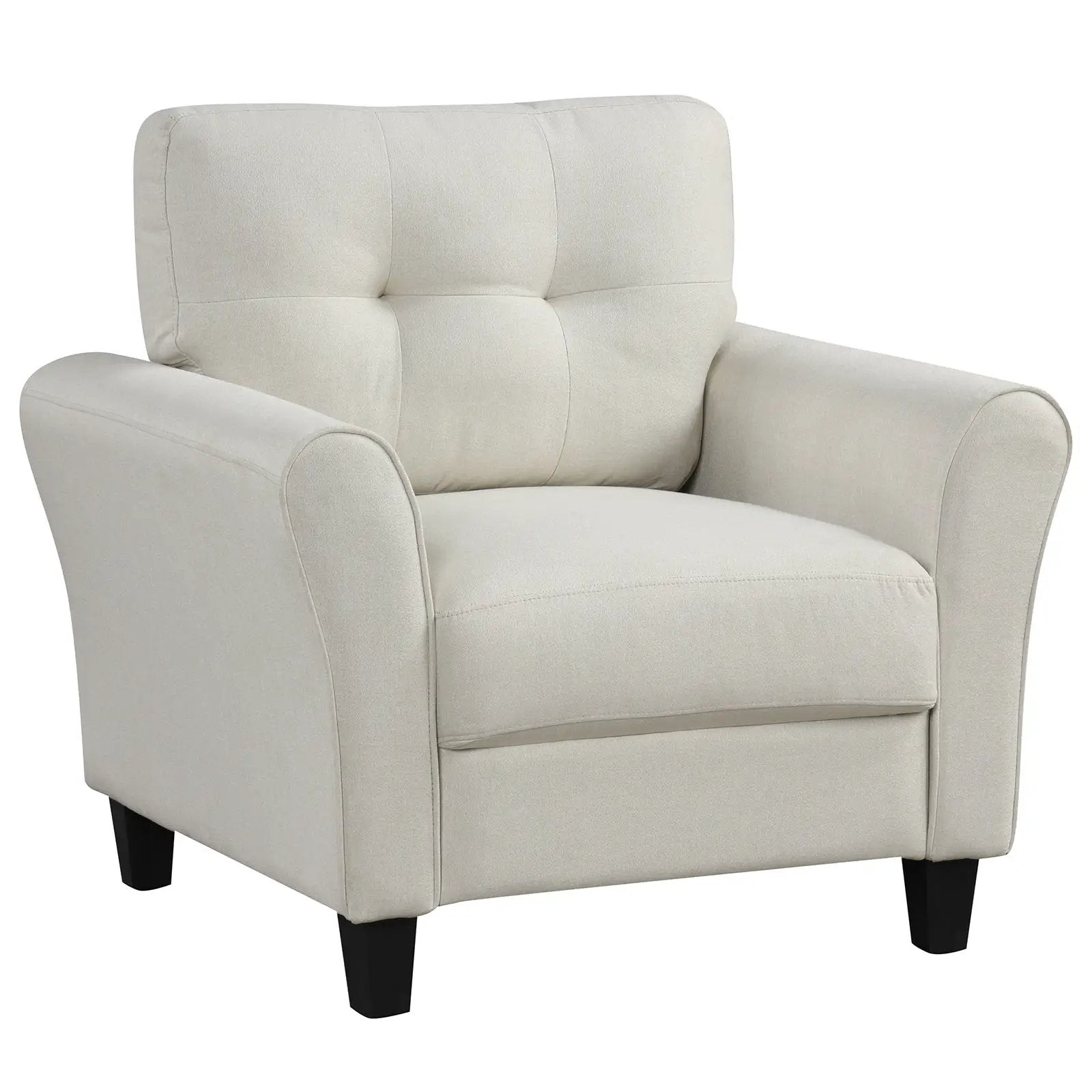 Modern Upholstered Accent Chair with Rubber Wood Legs by DirectDeals
