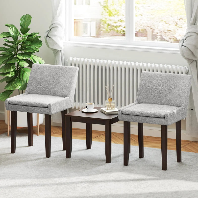 Modern Upholstered Fabric Side Leisure Chair Set of 2-Gray by DirectDeals
