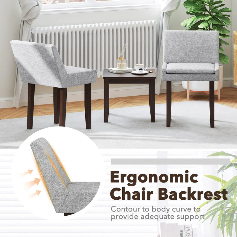 Modern Upholstered Fabric Side Leisure Chair Set of 2-Gray by DirectDeals