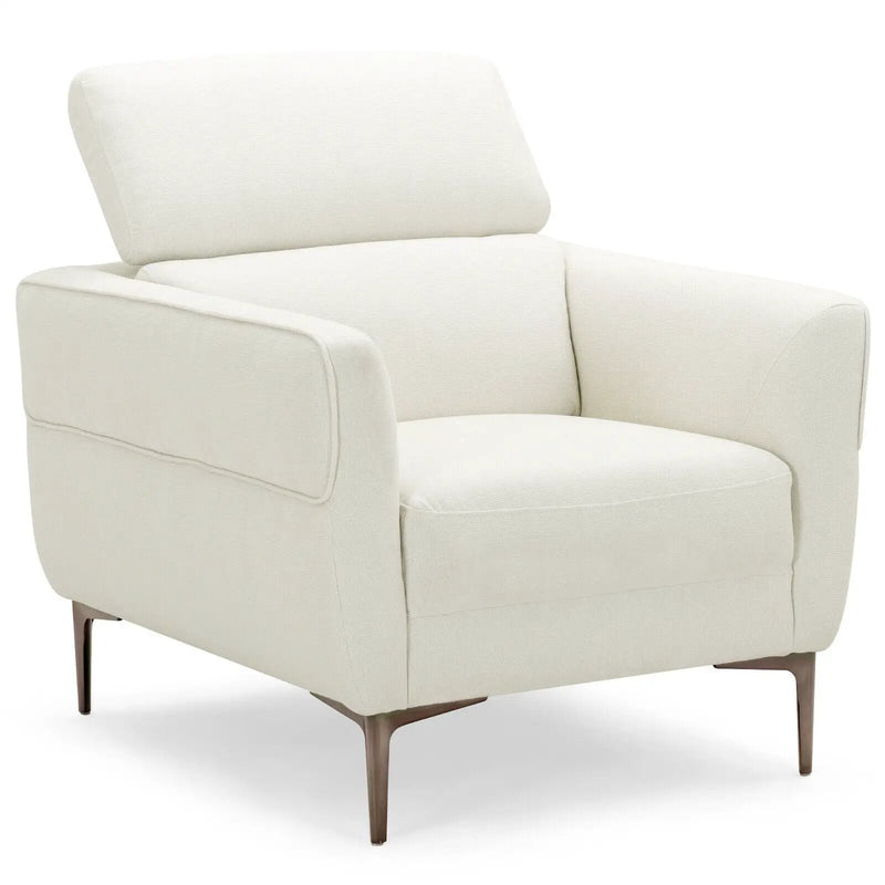 Modern Upholstered Single Sofa with Adjustable Headrest by DirectDeals
