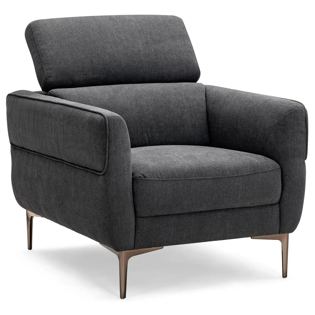 Modern Upholstered Single Sofa with Adjustable Headrest, photo 5 of 16