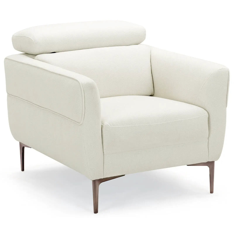 Modern Upholstered Single Sofa with Adjustable Headrest by DirectDeals