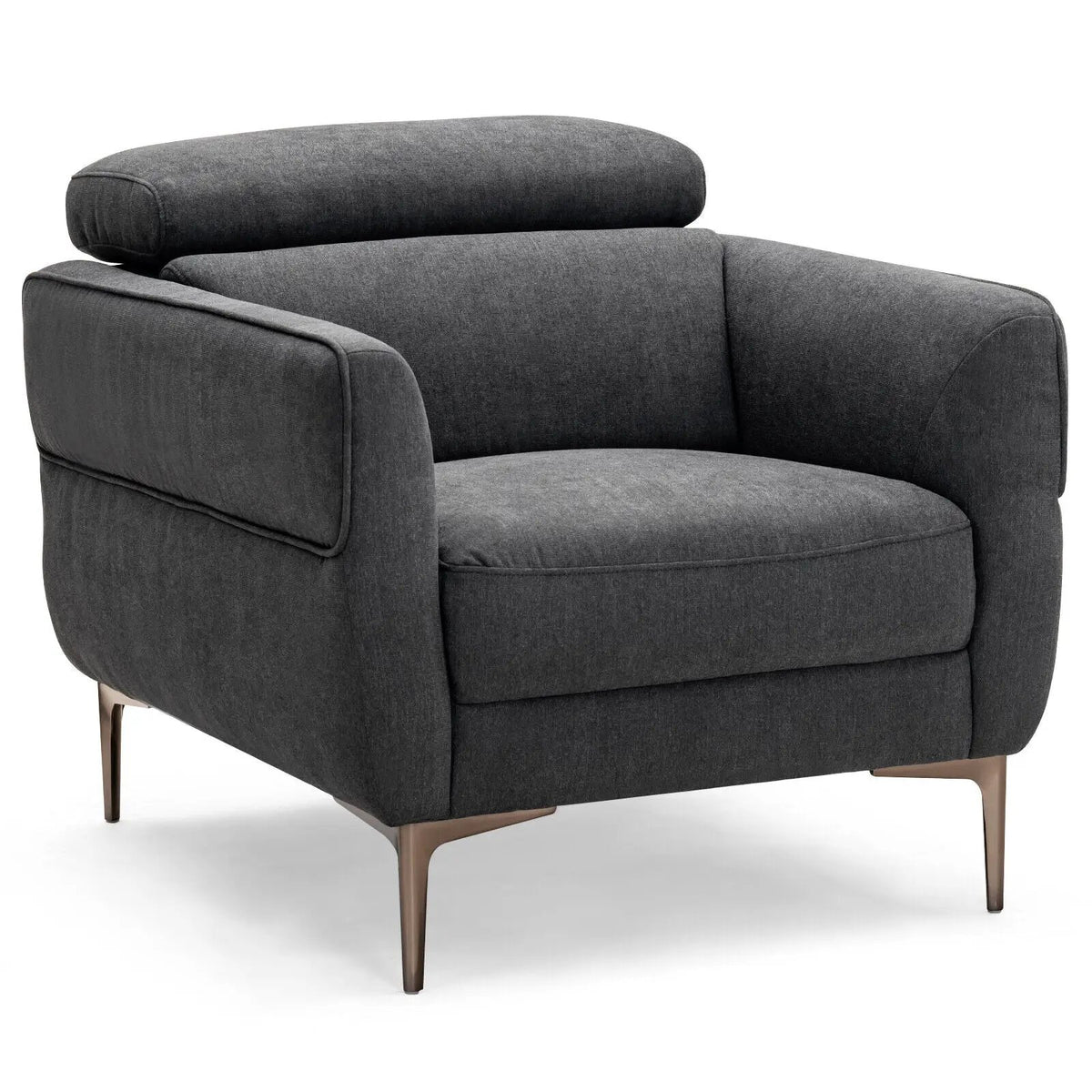 Modern Upholstered Single Sofa with Adjustable Headrest, photo 13 of 16