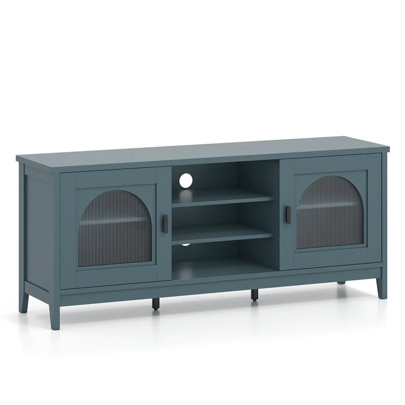Modern Vintage TV Cabinet with Adjustable Shelves and 2 Cable Holes for TVs up to 65 Inches by DirectDeals