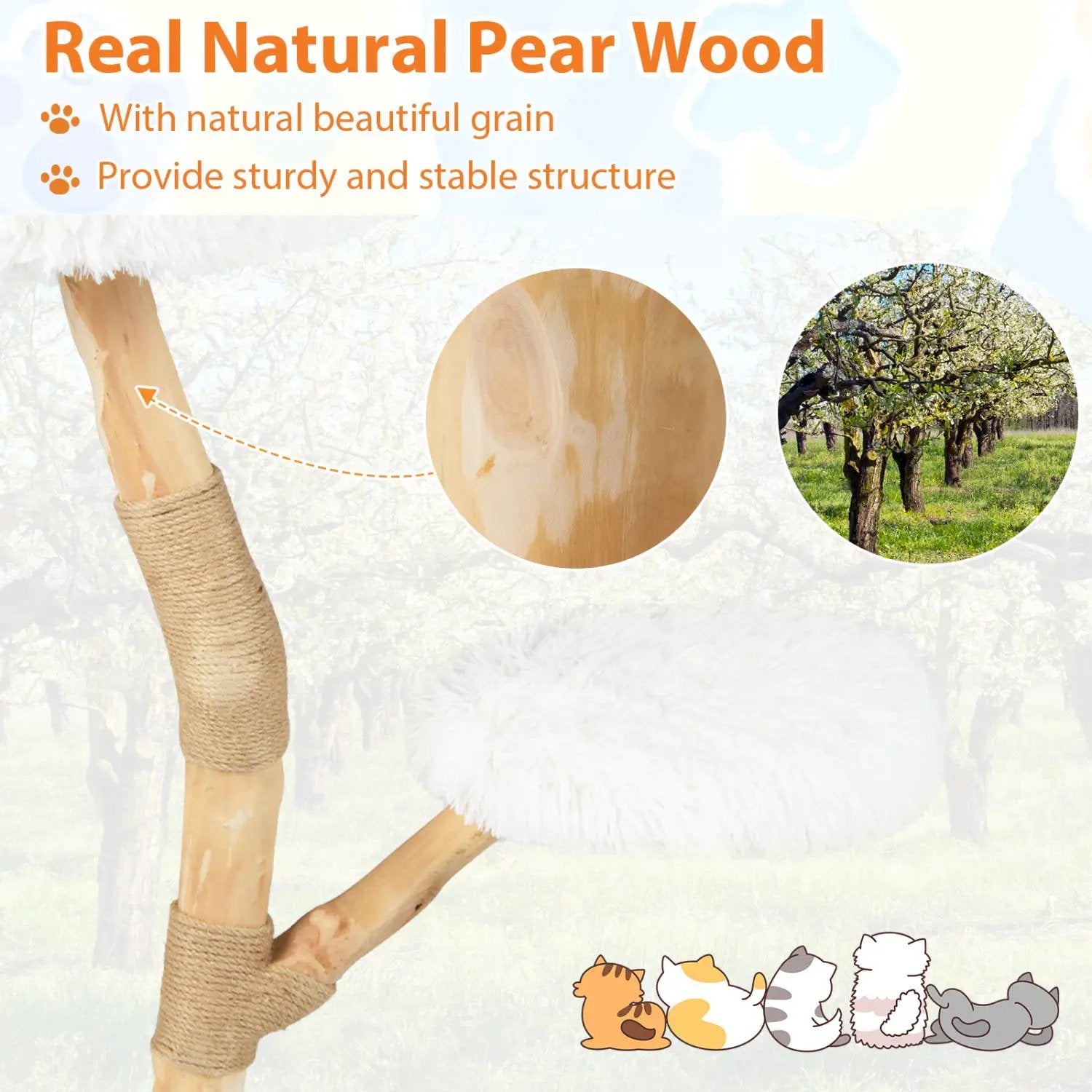 Wooden Cat Tree Tower with Perch and Scratching Posts by DirectDeals
