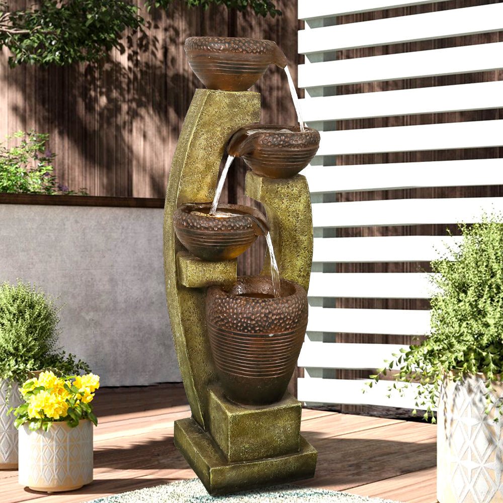 Resin Curved Sculptural Outdoor Water Fountain 40 Inch, photo 4 of 6