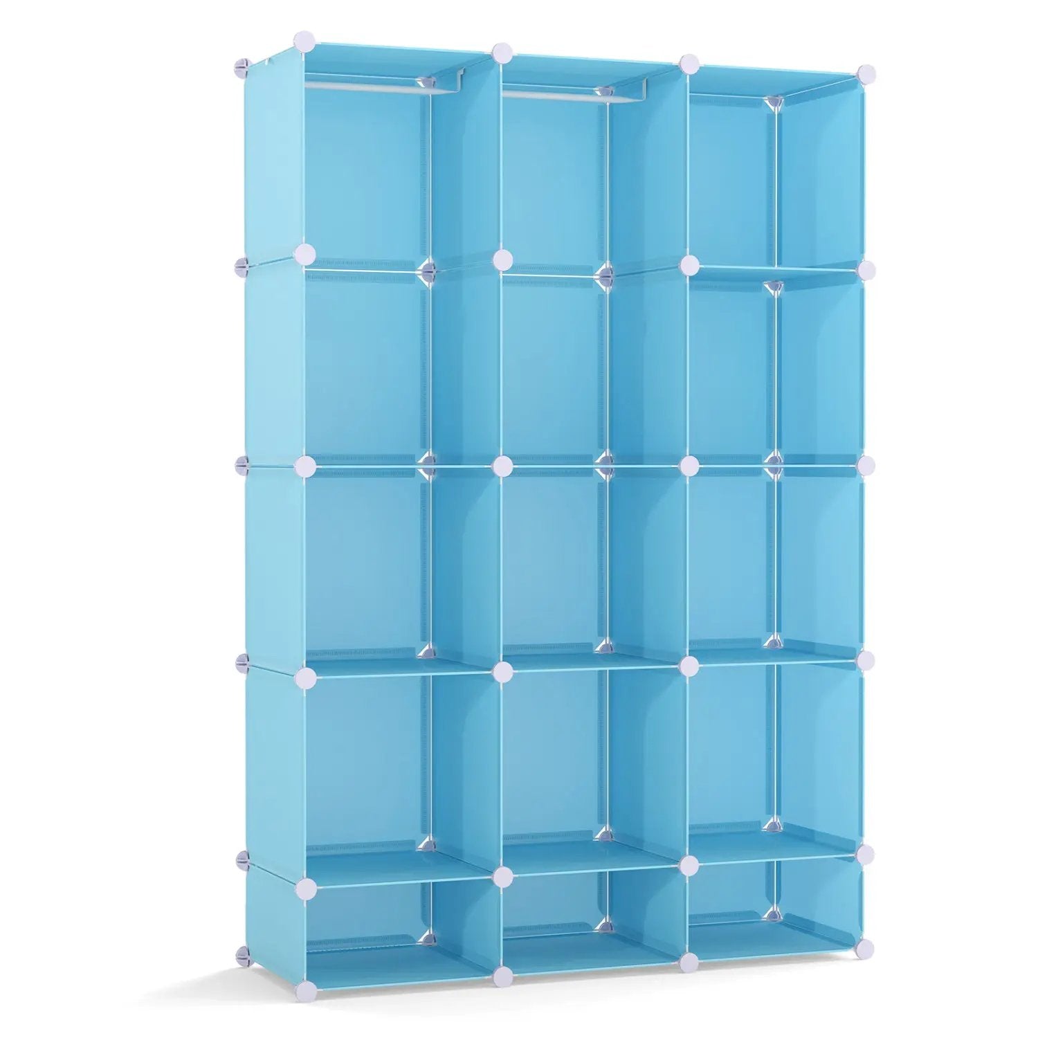 13-Cube Modular Kids Wardrobe with Hanging Rod and Shelves by DirectDeals