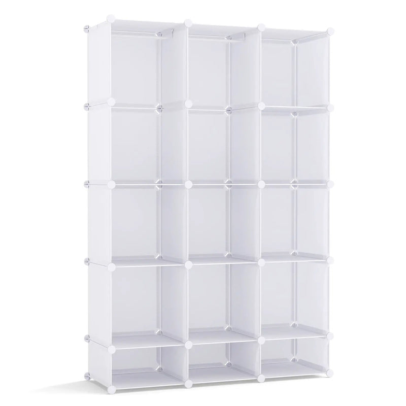 13-Cube Modular Kids Wardrobe with Hanging Rod and Shelves by DirectDeals