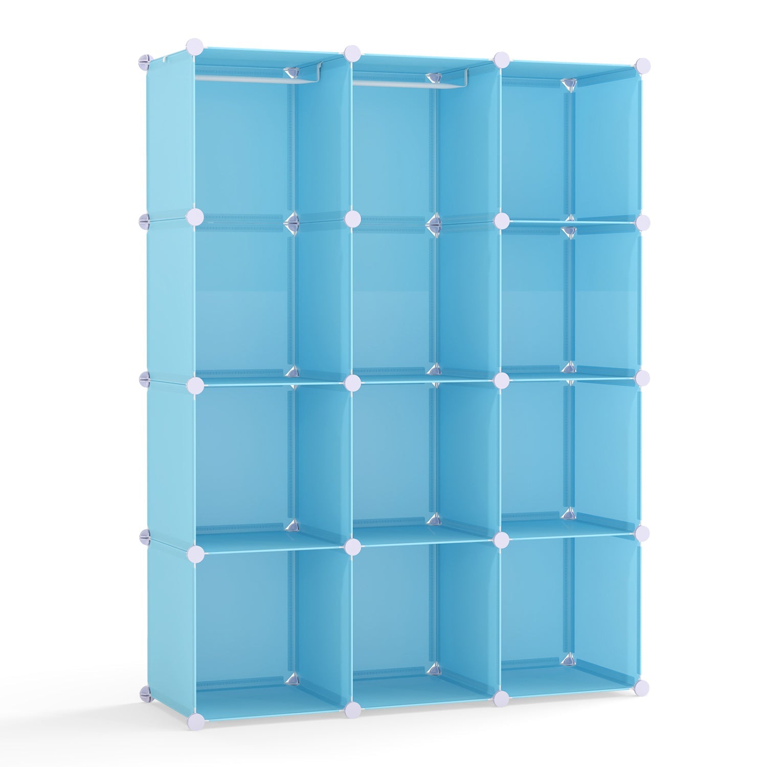 Modular Kids Wardrobe with 10 Cubes & Hanging Rod by DirectDeals