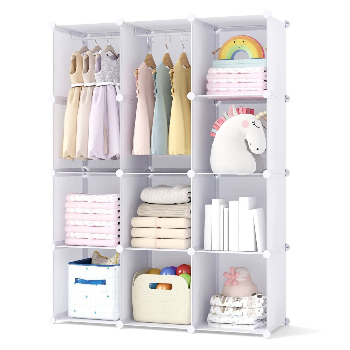 Modular Kids Wardrobe with 10 Cubes & Hanging Rod, photo 20 of 24