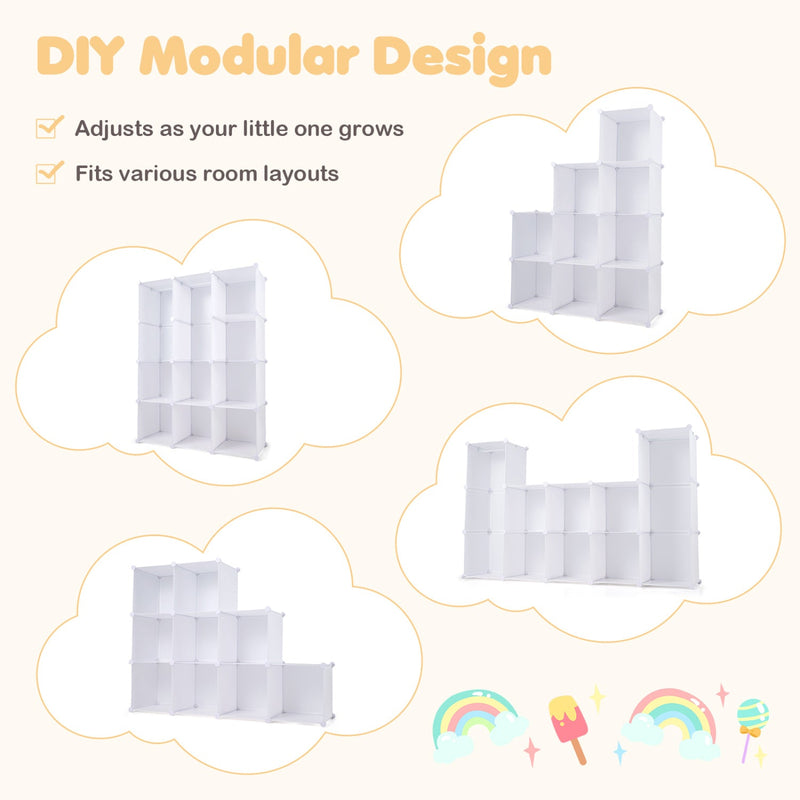 Modular Kids Wardrobe with 10 Cubes & Hanging Rod by DirectDeals