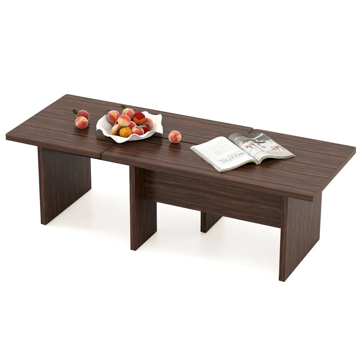 Modular Coffee Table Set of 2 L Shaped Center Tables for Small Space, photo 6 of 16
