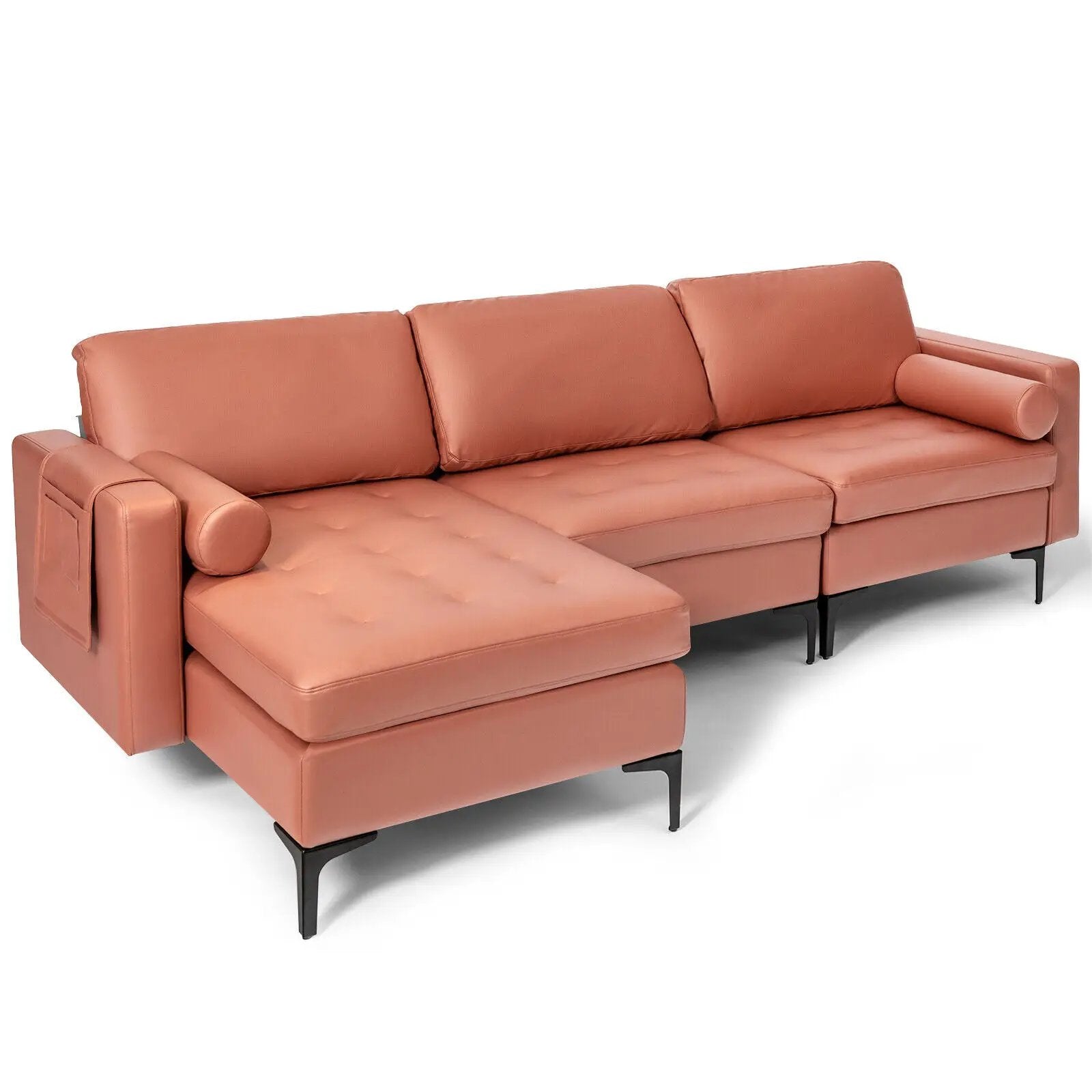 3-Seat L-Shaped Sectional Sofa with USB Ports & Storage by DirectDeals